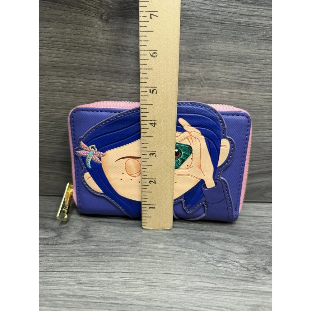 Coraline Loungefly Zip Around Wallet Glow In The Dark Pink Purple Functional